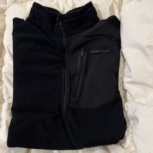 Eddie Bauer Black 1/4 Zip Fleece Pullover